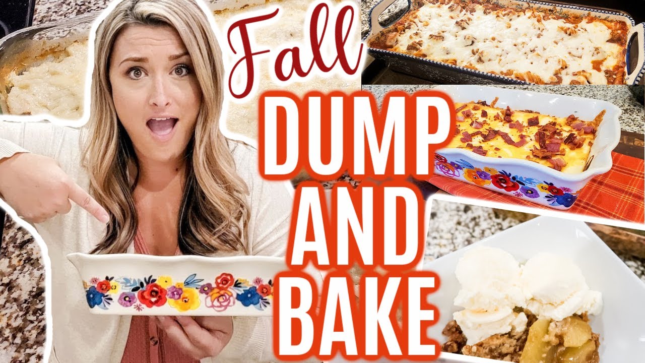 DUMP AND GO! 🥧 EASY CASSEROLE RECIPES | FALL DUMP AND BAKE MEALS + DESSERT! | Cook Clean And Repeat