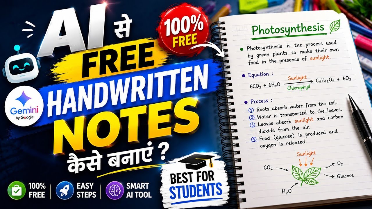  AI hand written notes 📝 | AI se handwritten notes kaise banaye |create handwritten ai notes FREE