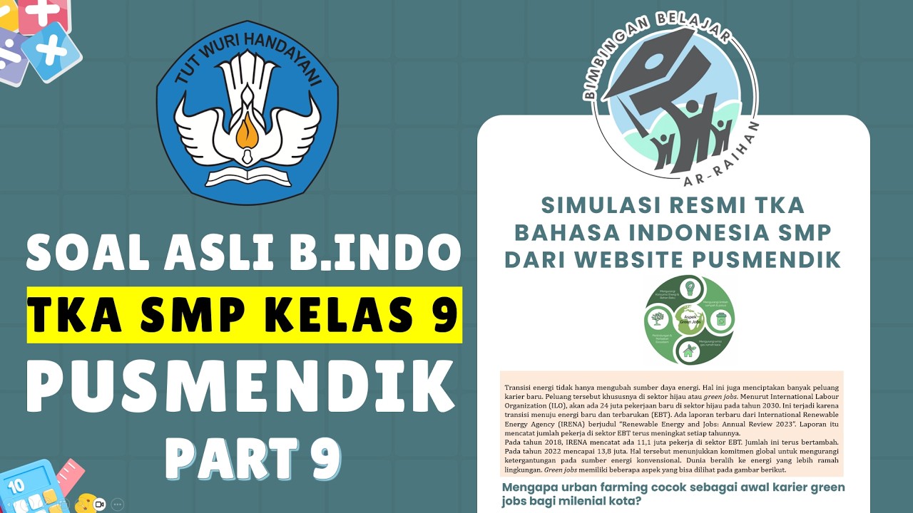 PART 9 SOAL SIMULASI TKA BAHASA INDONESIA SMP 2026 PUSMENDIK | CONTOH SOAL TKA SMP 2026 #TKA B.INDO
