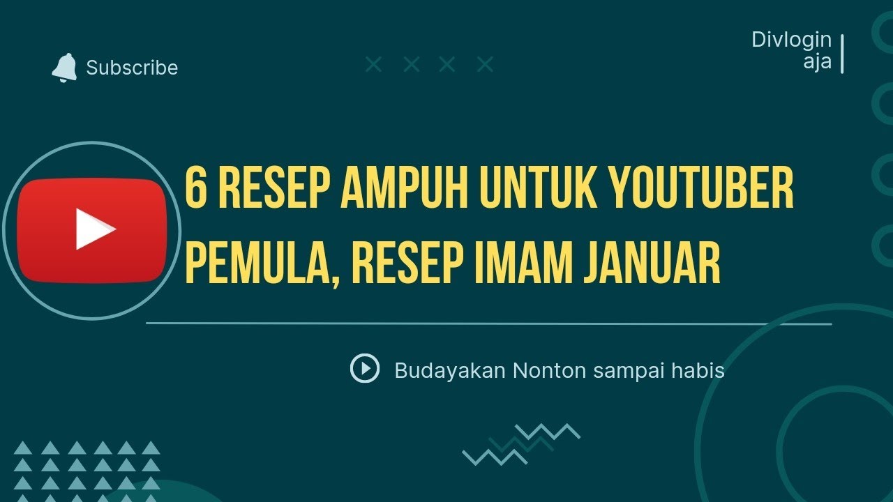 6 RESEP JADI YOTUBER ALA BANG IMAM JANUAR KAMPUNG YOUTUBER #kampungyoutuber #imamjanuar