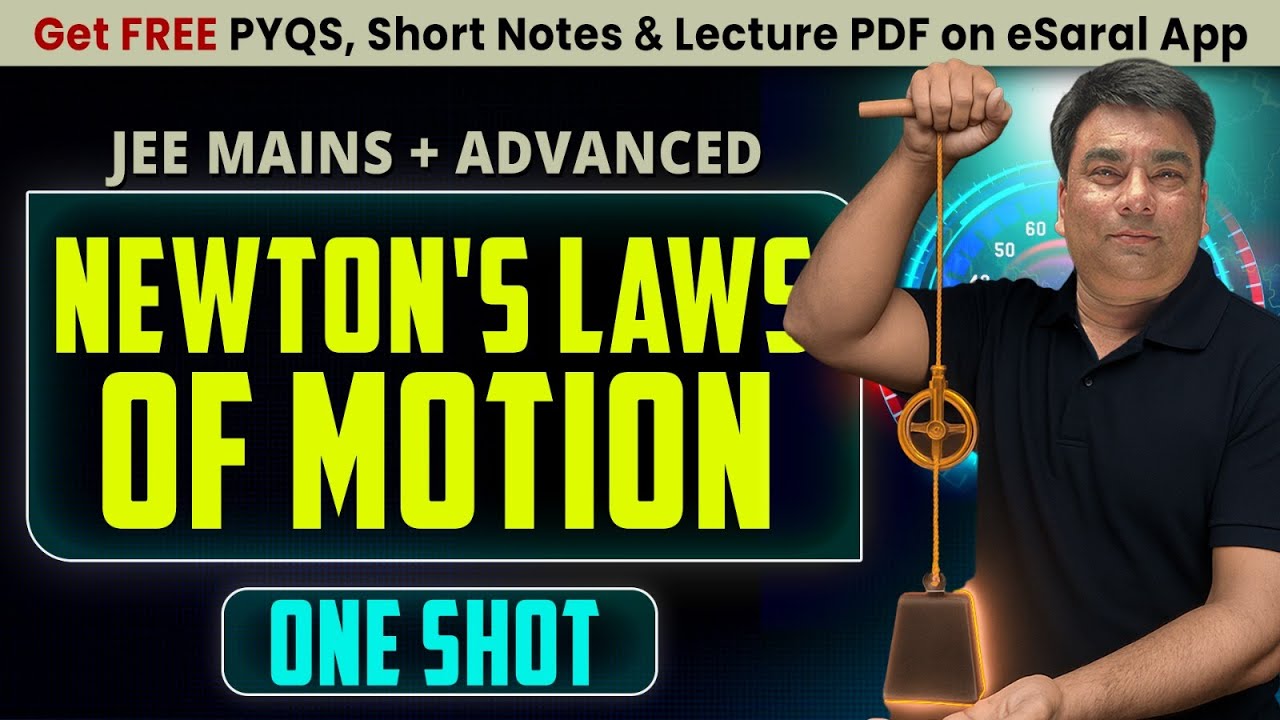 Newton’s Laws of Motion in One Shot : All Concepts & PYQs Covered | JEE Main & Advanced | eSaral