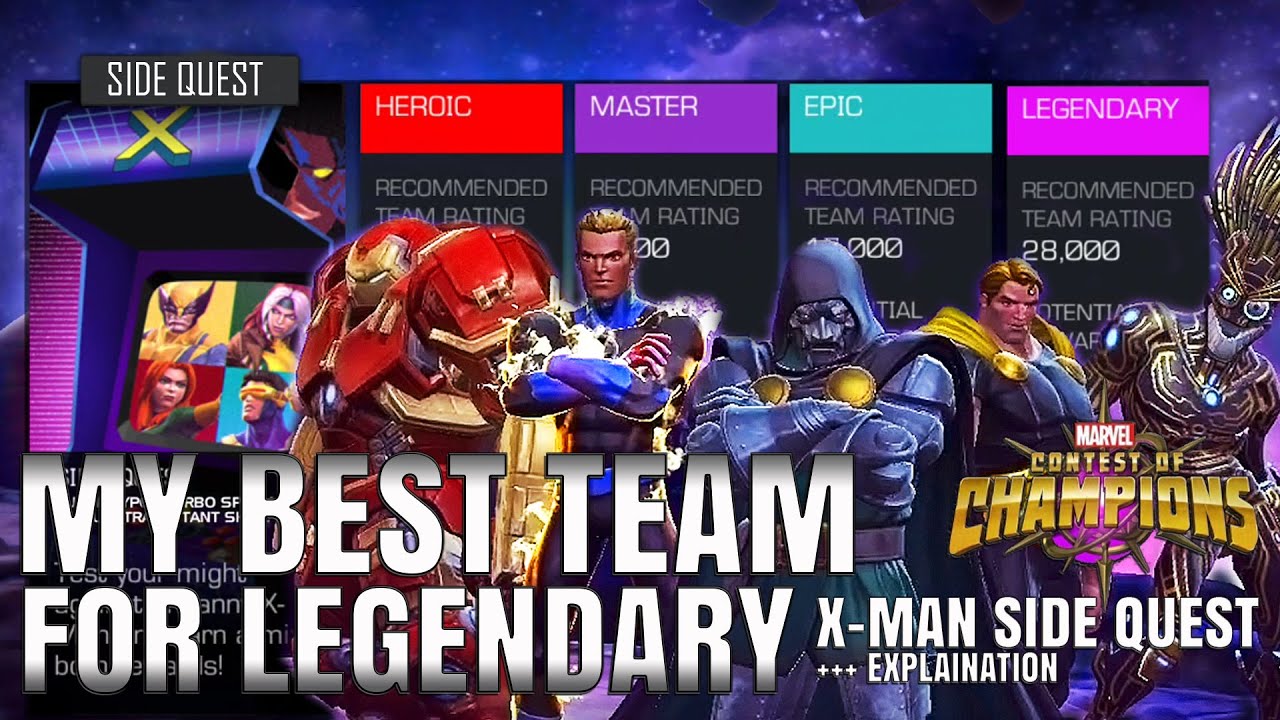 My Best Team For Legendary X-Man Side Quest  | Gameplay Explaination | Marvel Contest Of Champions