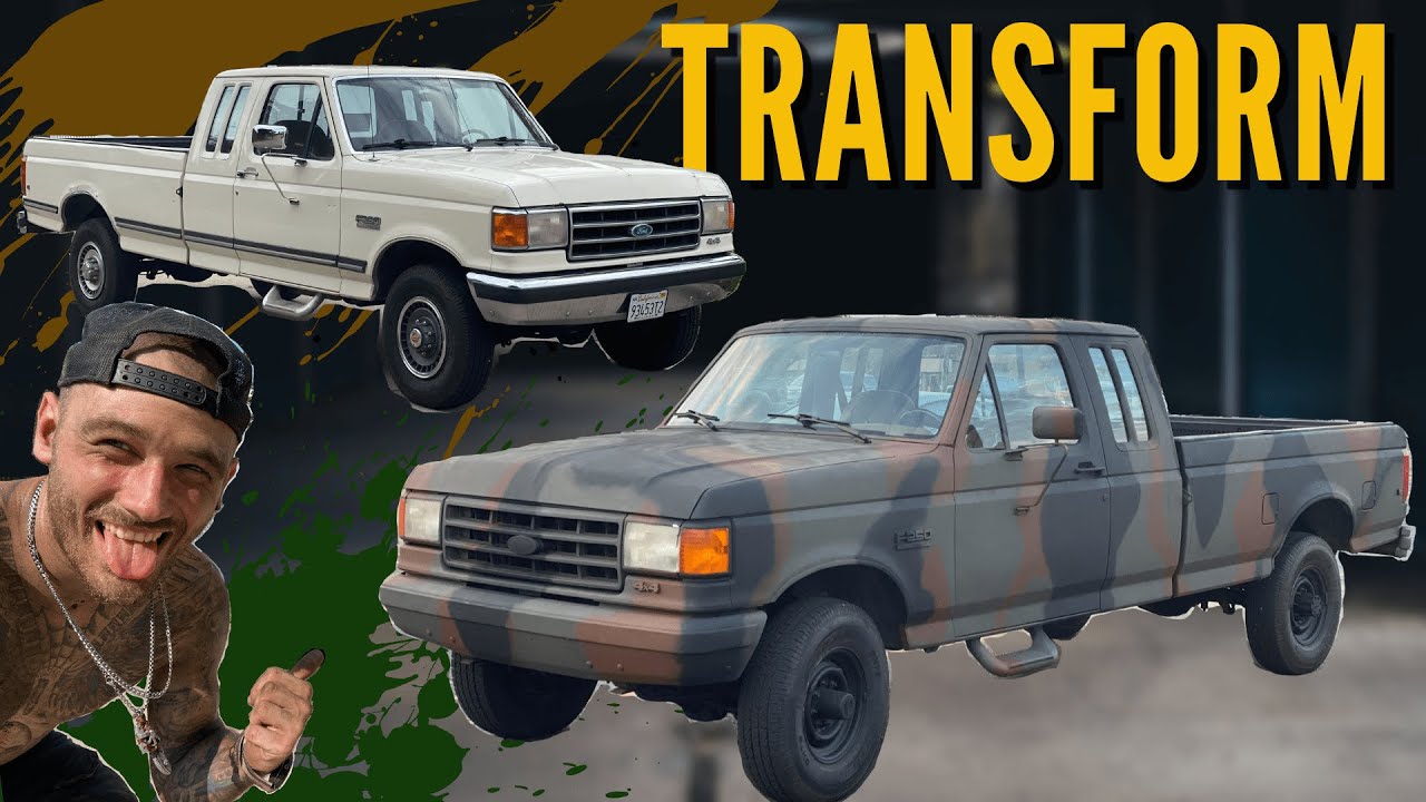 Turning a shiny F250 into a Camo Truck