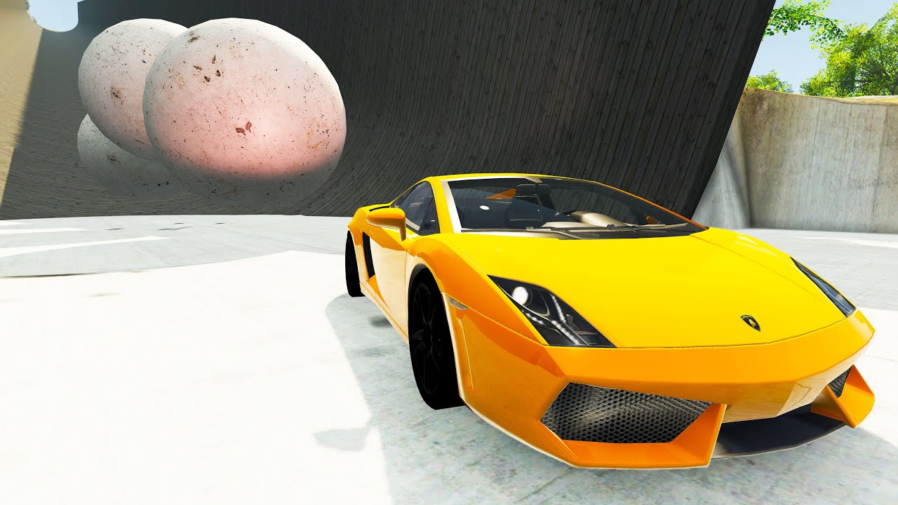 Cars vs Huge Concrete Ball &ndash; BeamNG.Drive