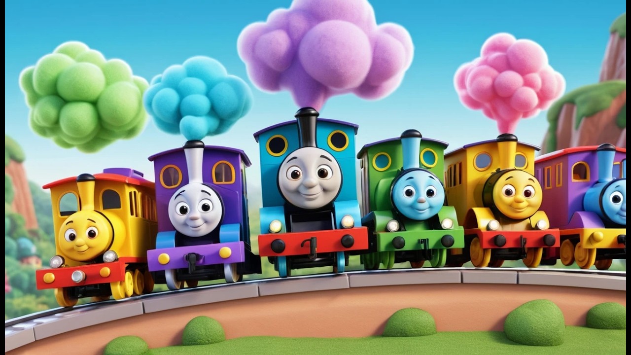 Eight Little Toy Trains Chug Chug Chug | Railway Adventure & Counting Song for Kids