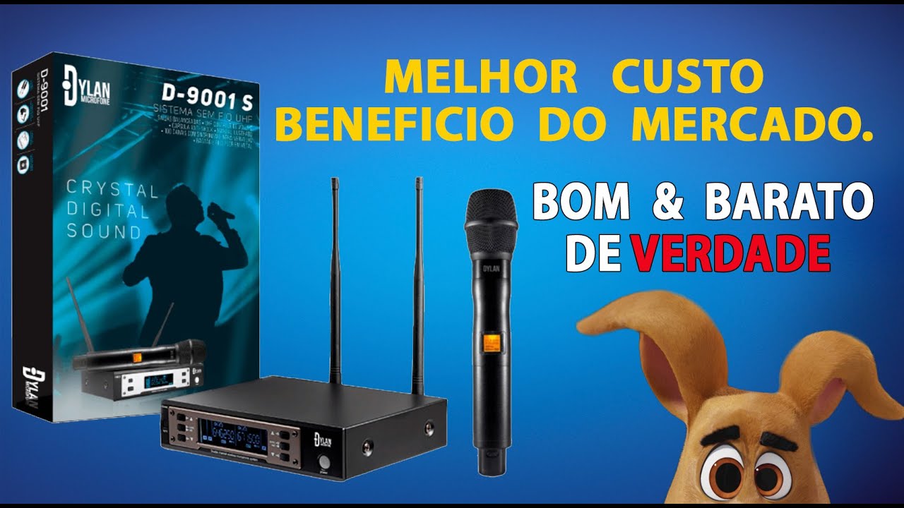 MELHOR CUSTO BENEFICIO - Dylan D-9001 S - BOM E BARATO - Microfone Sem fio