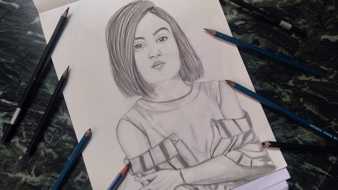 Actress nazriya | pencil sketch | Time lapse |#Hemartistry