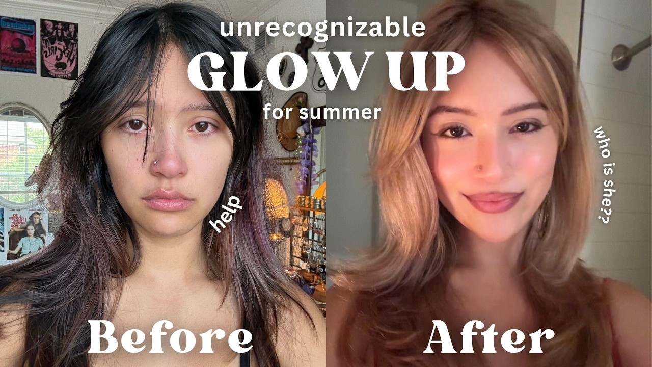 GLOW UP WITH ME  *unrecognizable* for summer!! thrifting an outfit, dyeing my hair blonde, & more!