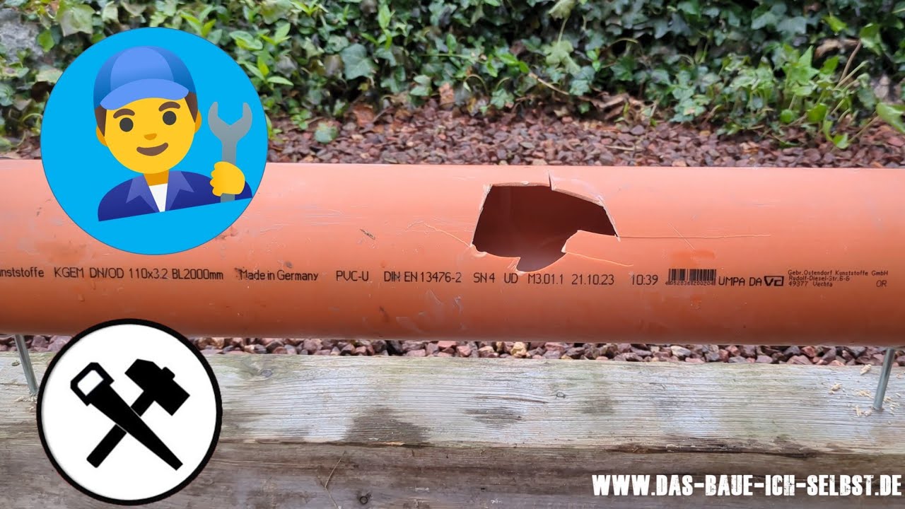 KG Rohr / Abwasserrohr kaputt / schnell reparieren / flicken / 2 Muffen