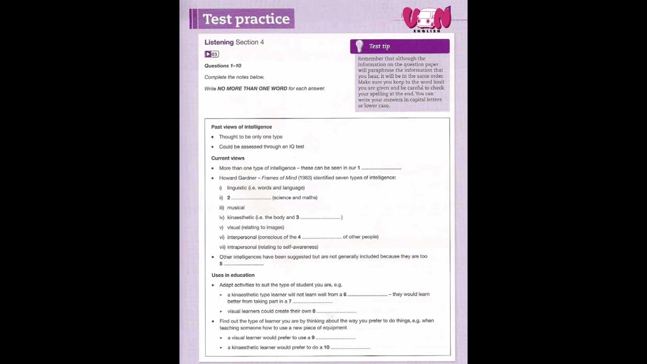 VOCABULARY FOR IELTS ADVANCED | Unit 1 | Track 03