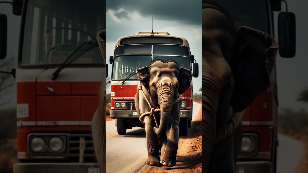 Elephant with bus #elephants #elephant #elephantsvideo #elephantvideo #elephantattack #elephantsound