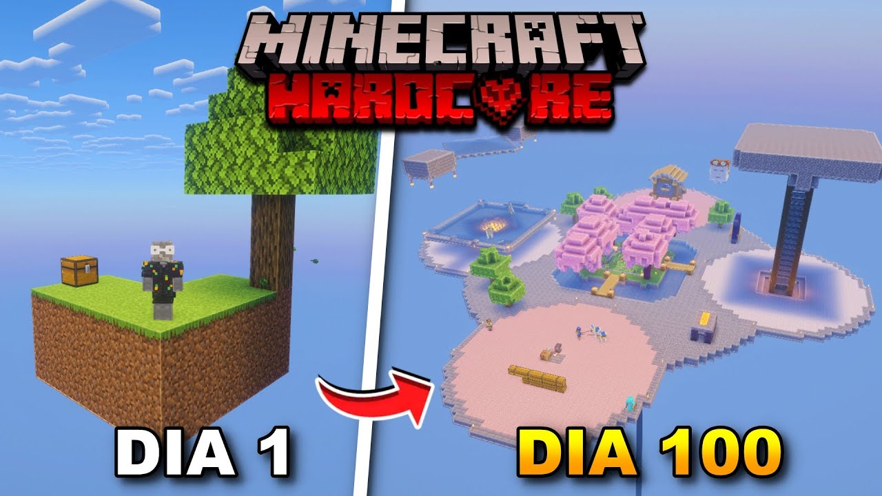 Sobreviví 100 Días en Skyblock en Minecraft Hardcore