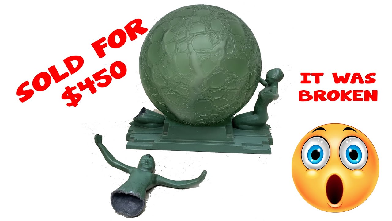 This broken item sold for $450 | Frankart Lamp | Art Deco Lamp | Thrifting with us