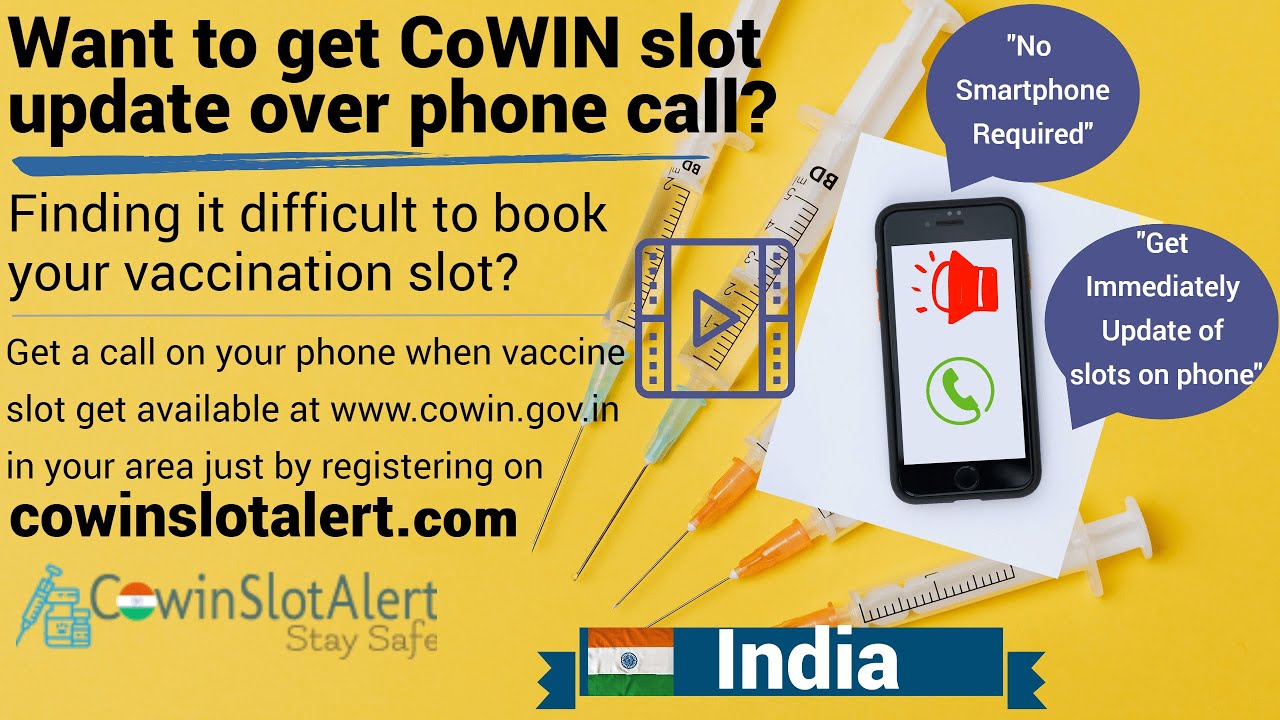 How to get Vaccination Slot alert with call? | CoWIN | Covid 19 | Covishield and Covaxin | 18+ & 45+
