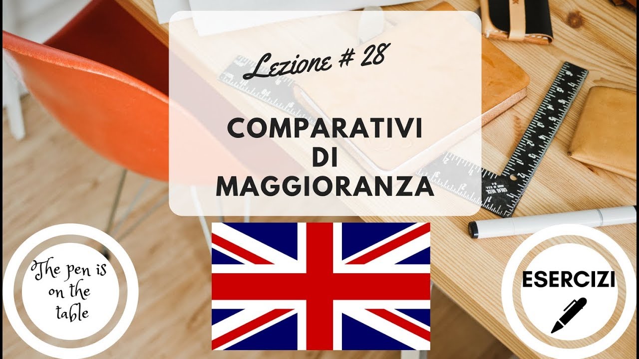 Lezioni di Inglese - Lezione 28: COMPARATIVI DI MAGGIORANZA (con esercizi)