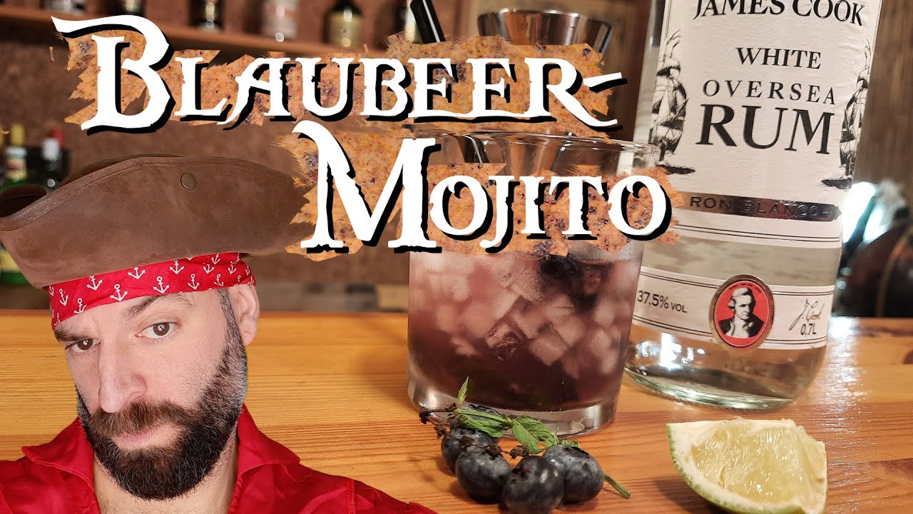 Cocktail Rezept 🍹 Blaubeer Mojito mit James Cook White Rum von Lidl