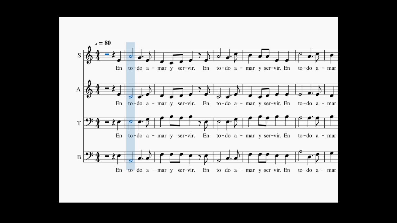 En todo amar y servir, SATB, Jacques Berthier