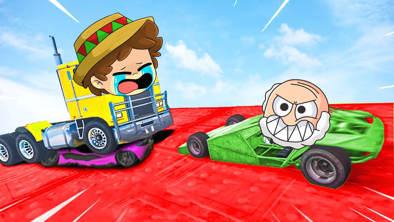 ¡CAMION vs COCHE RAMPA! 😱😂 GTA 5 pero SILVIO y PANCRACIO CHOCAN en SUPER AUTOS