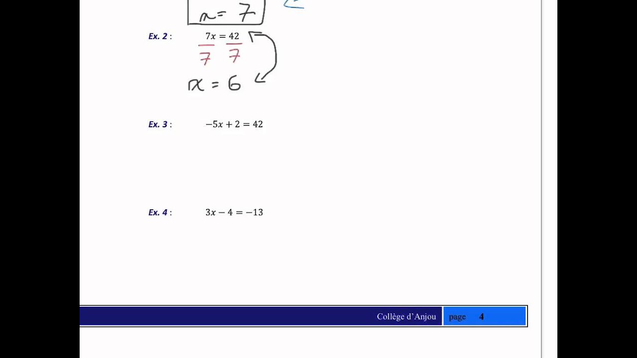 Équations équivalentes
