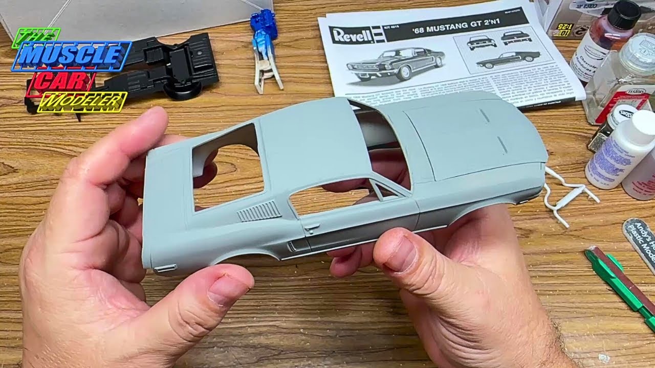Грунтовка и размышления о модели Revell Ford Mustang GT Bullitt 1968 года