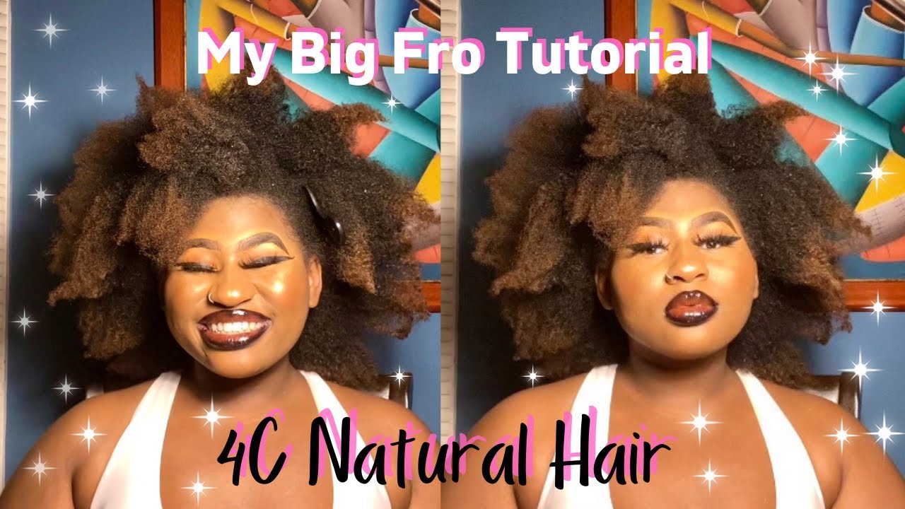 HOW TO: BIG AFRO TUTORIAL ON 4C NATURAL HAIR | MY SIGNATURE FRO LOOK ON DYED HAIR