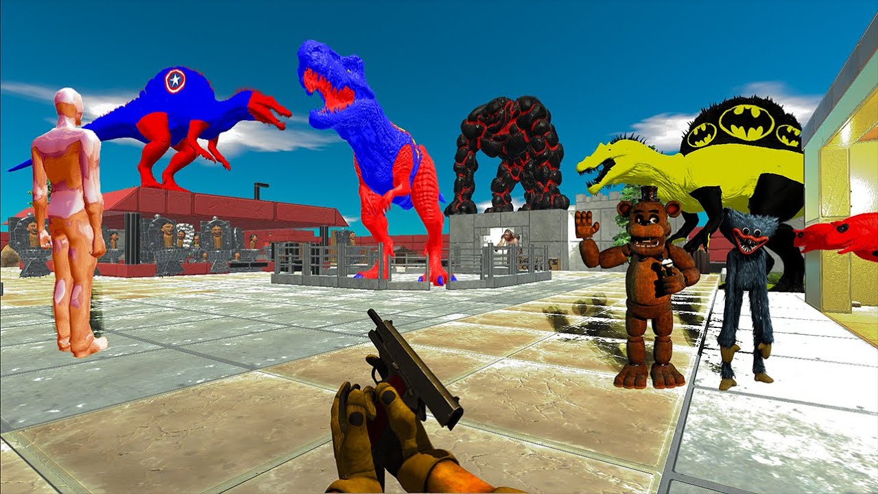 FIGHTING DINOSAURS, SKIBIDI TOILETS , HUGGY WUGGY VS FPS AVATAR| Animal Revolt Battle Simulator|arbs