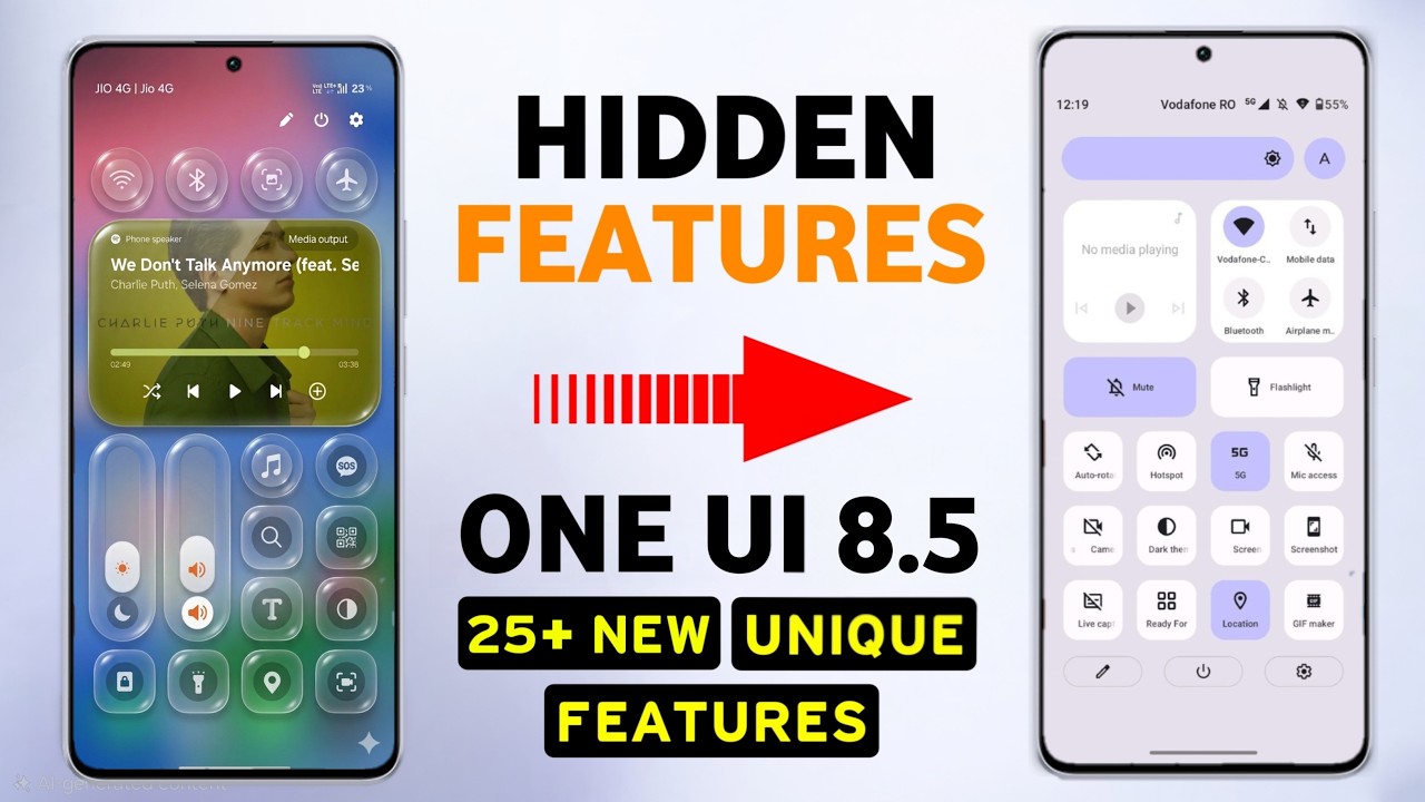 Samsung One UI 8.5 Update: New 25 Hidden Features for A55, A35, A56, A36, S23/S24/S25 Ultra, M55,...