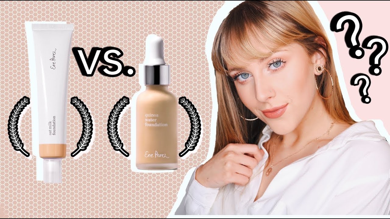 ERE PEREZ OAT MILK & QUINOA WATER FOUNDATION DEMO + COMPARISON