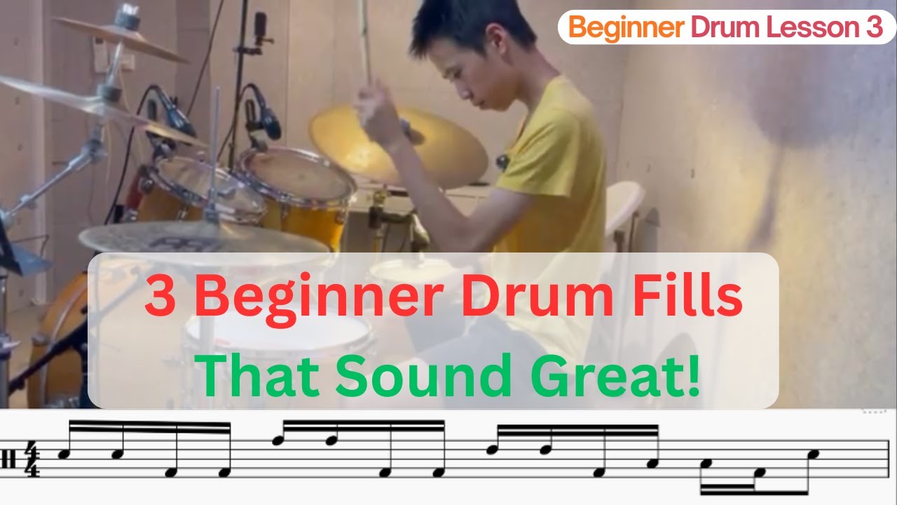 Beginner Drum Lesson 3 - 3 Beginner Drum Fills That Sound Great!