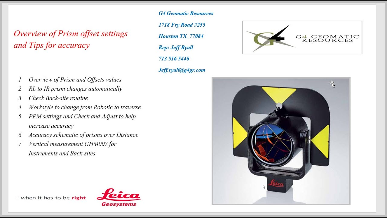 Overview of Leica Captivate  Prism offset values  : How to define a 3rd party prism Offsets and PPMs