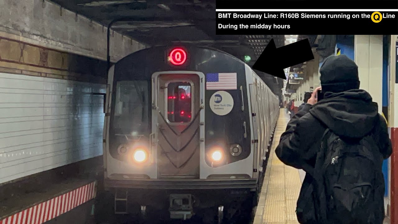 BMT Broadway Line: R160B Siemens running on the (Q) Line During the midday hours