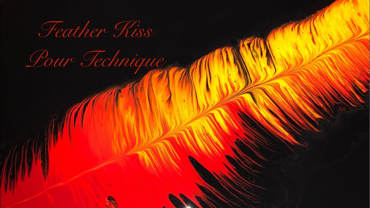 #121 Acrylic Pouring Feather Kiss Pour Redemption | How to Pour a feather using Fluid Art |🔥 🪶 |