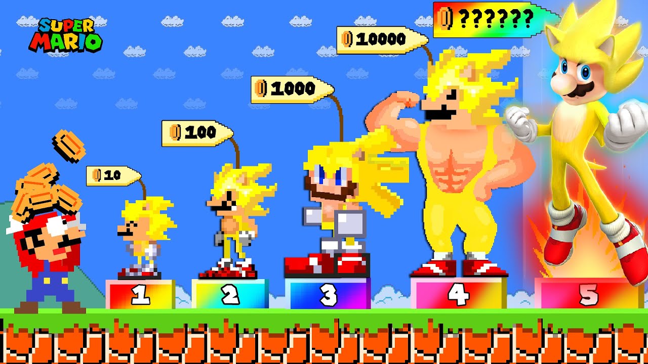 Super Mario Bros., But Mario Can Buy All Super Sonic Power up in Super Mario Galaxy