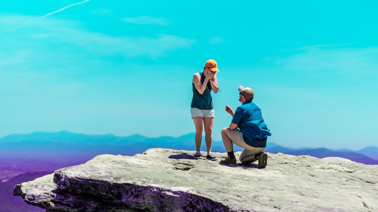 Amazing Surprise Proposal!  At McAfee's Knob on the Appalachian Trail.