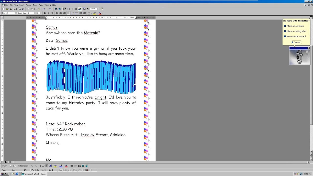 3rd of Blaugust 2017 - Messing Around in MS Word 97