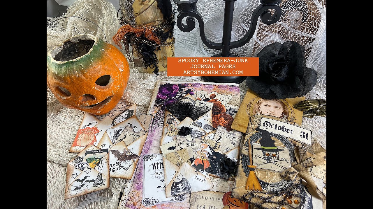 Halloween Spooky junk journal pages &  ephemera
