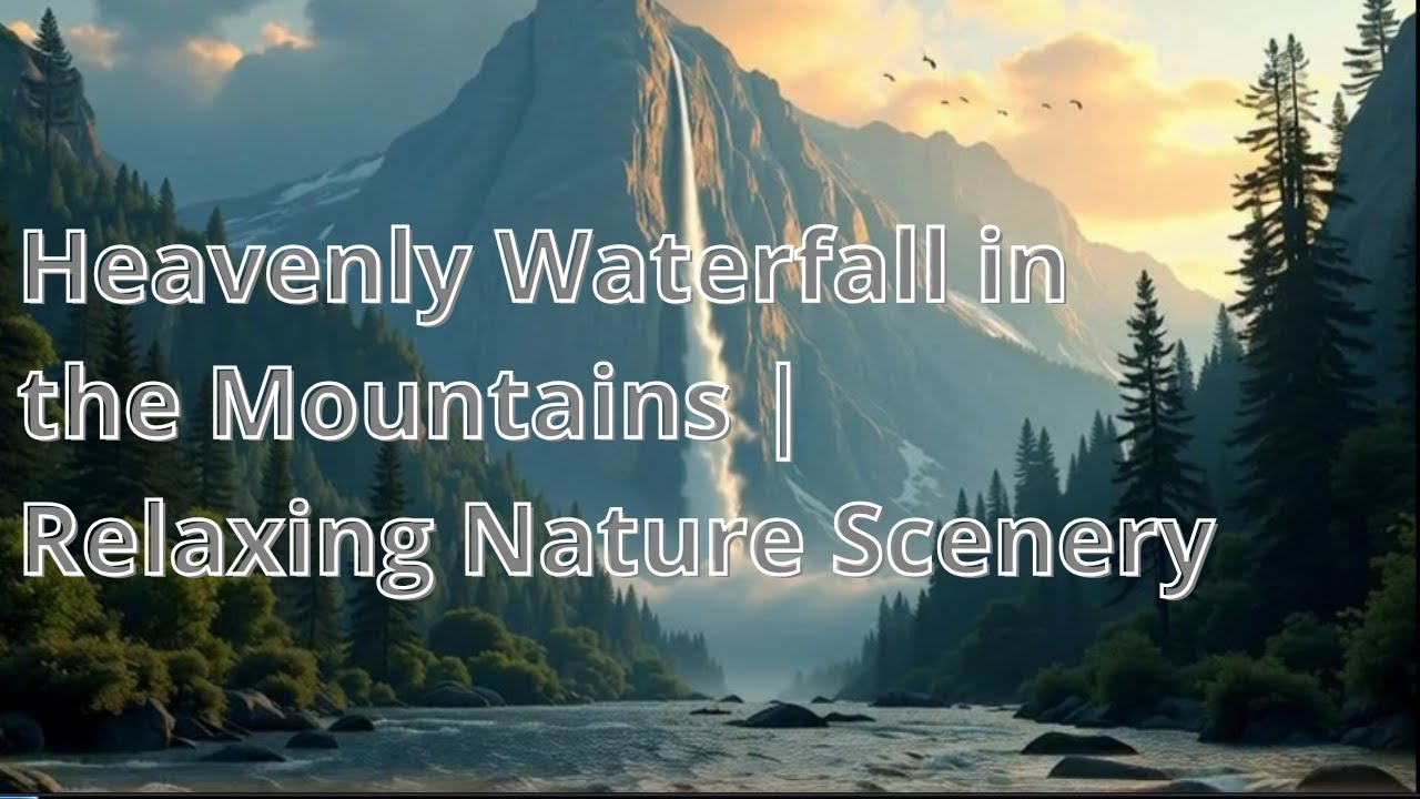 Heavenly Waterfall in the Mountains | Relaxing Nature Scenery