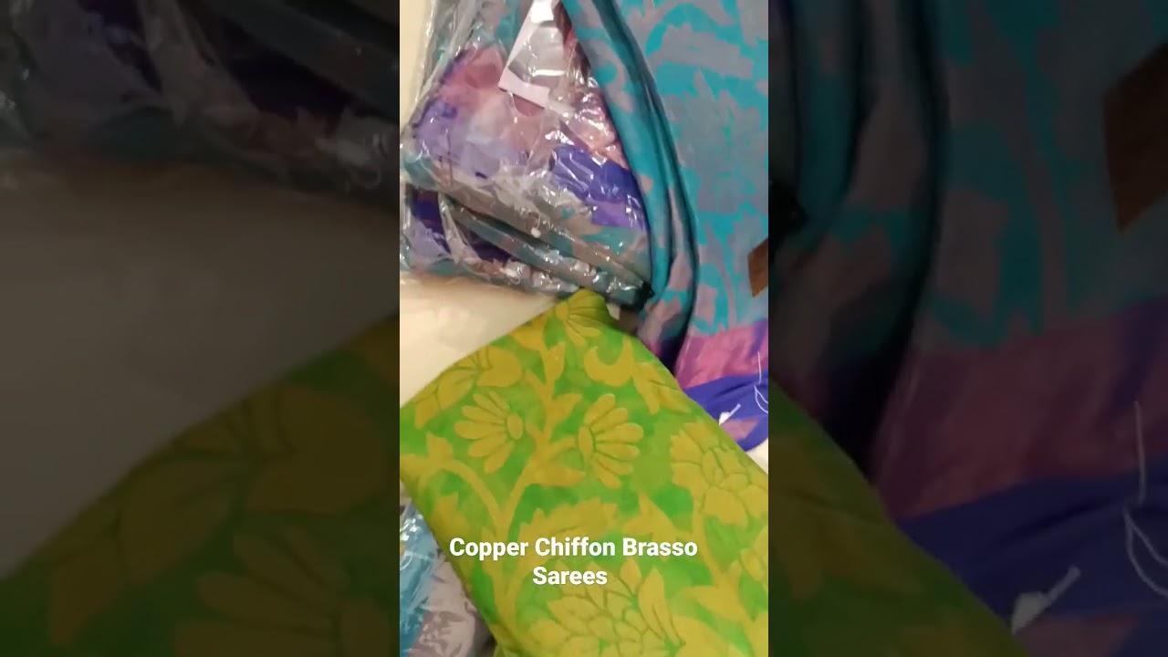 Copper Chiffon Brasso Sarees