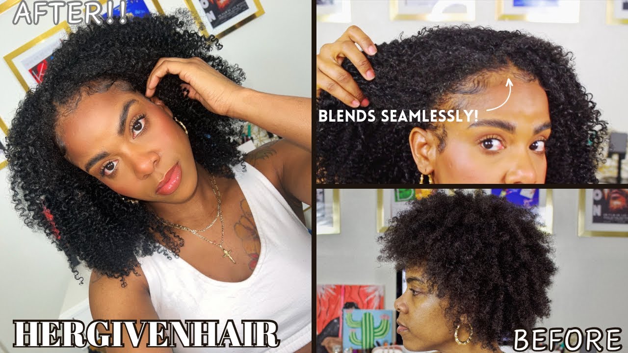 No Lace No Glue! Instant Growth with HerGivenhair Half Wig!!!