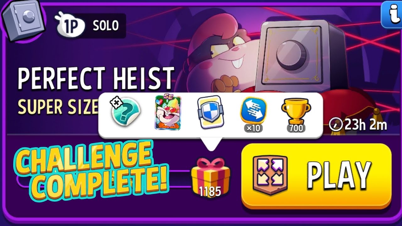 Super Sized Perfect Heist Solo Challenge | Match Masters Score 1185 10 Moves