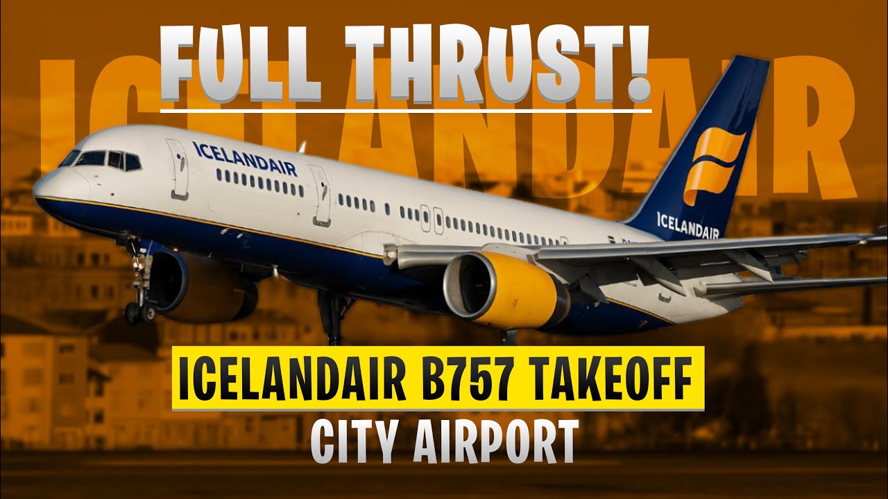 B757 Full Thrust Takeoff SOUND || Extreme Aviation Iceland