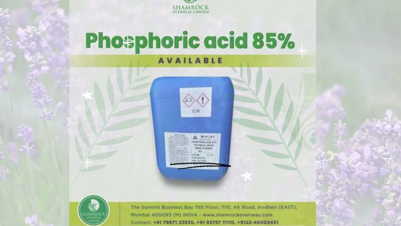 Phosphoric Acid 85% || Food Grade || Shamrock Overseas Limited ||