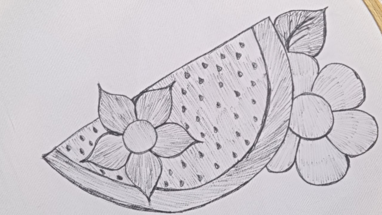 Very easy hand embroidery watermelon 🍉 pattern_Beautiful hand embroidery design tutorial