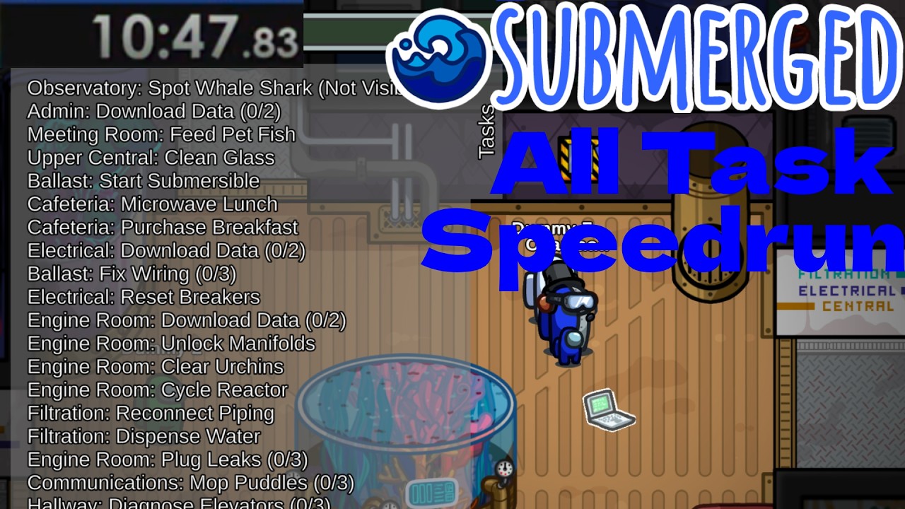 Among Us Submerged all Task Speedrun
