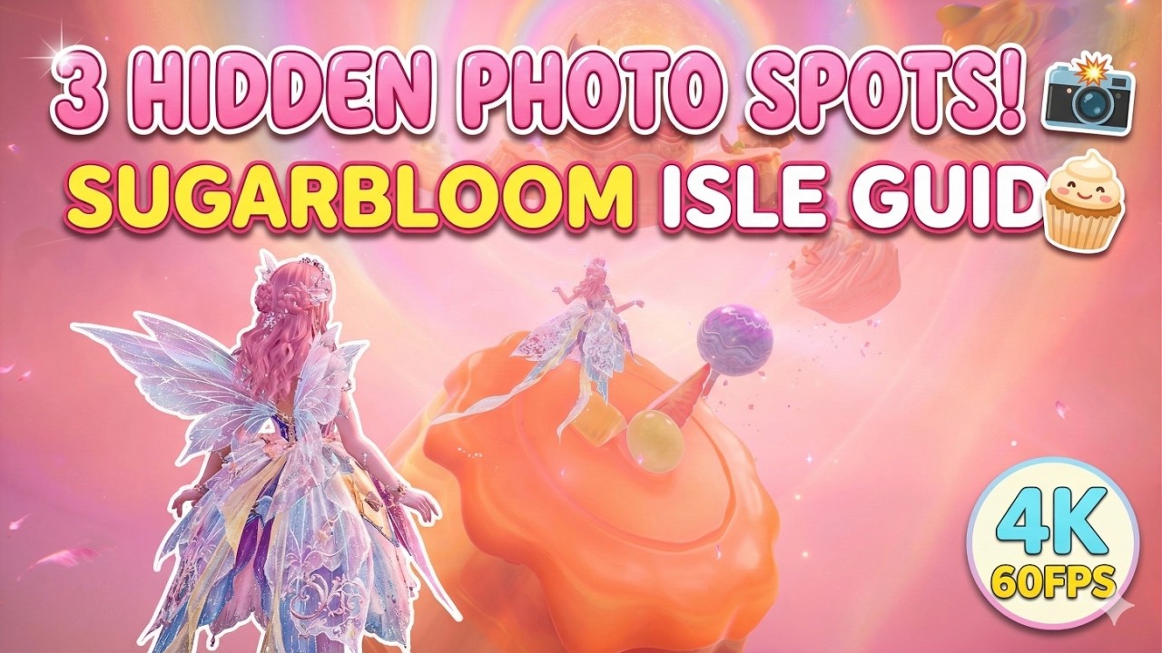 Infinity Nikki 2.3: Sugarbloom Isle 4K Guide | 3 PHOTO SPOTS + Best BGM! 🍰