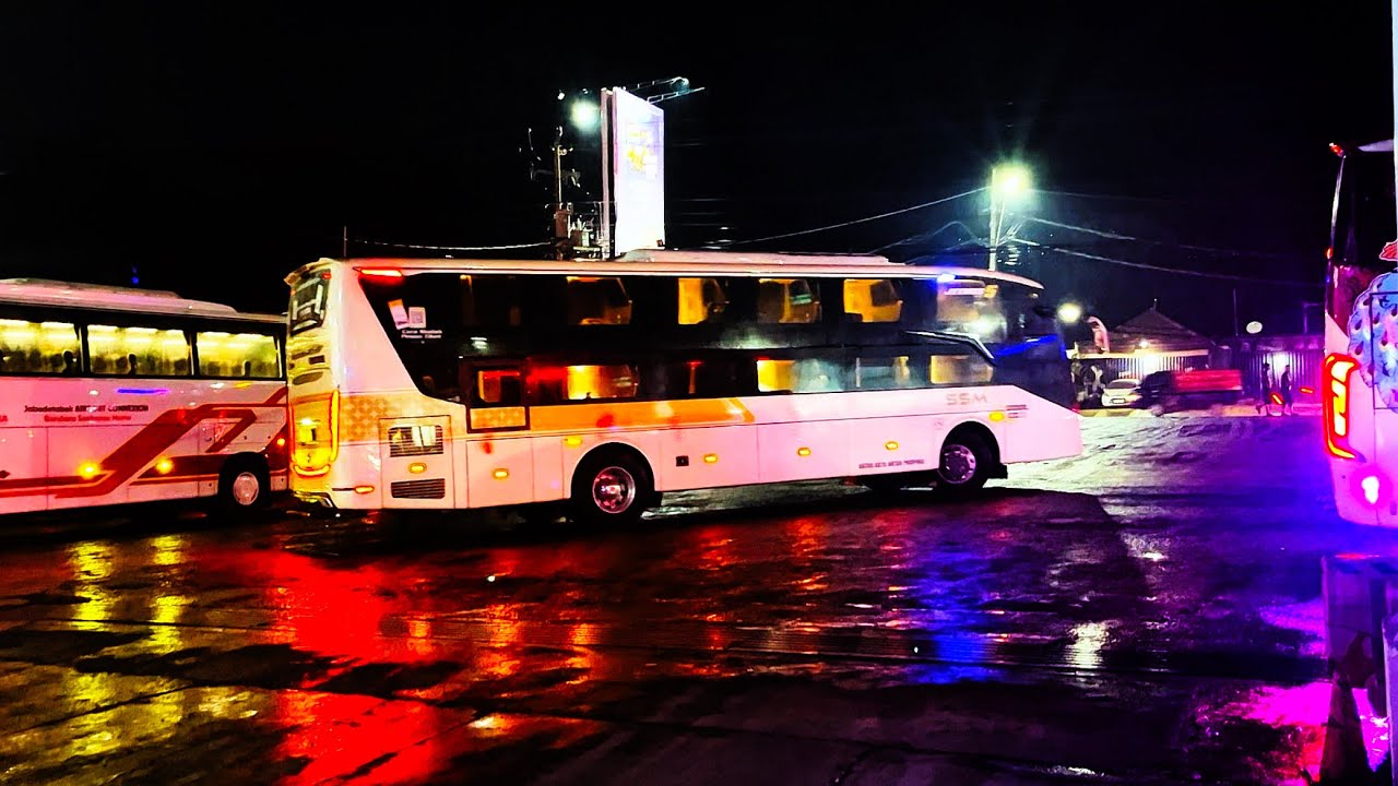 Absen 3 bus tayo mewah terbaru masuk parkiran