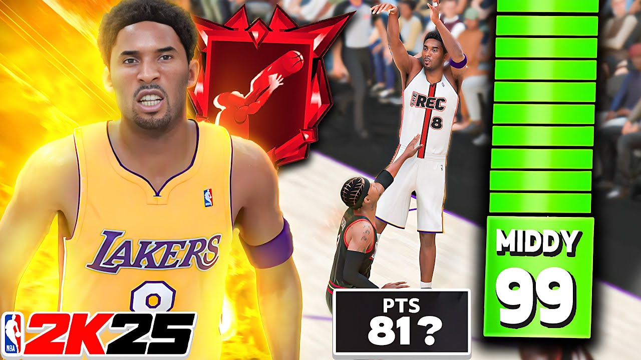 99 MIDDY KOBE BRYANT BUILD SCORES 81 POINTS IN THE REC (NBA 2K25)