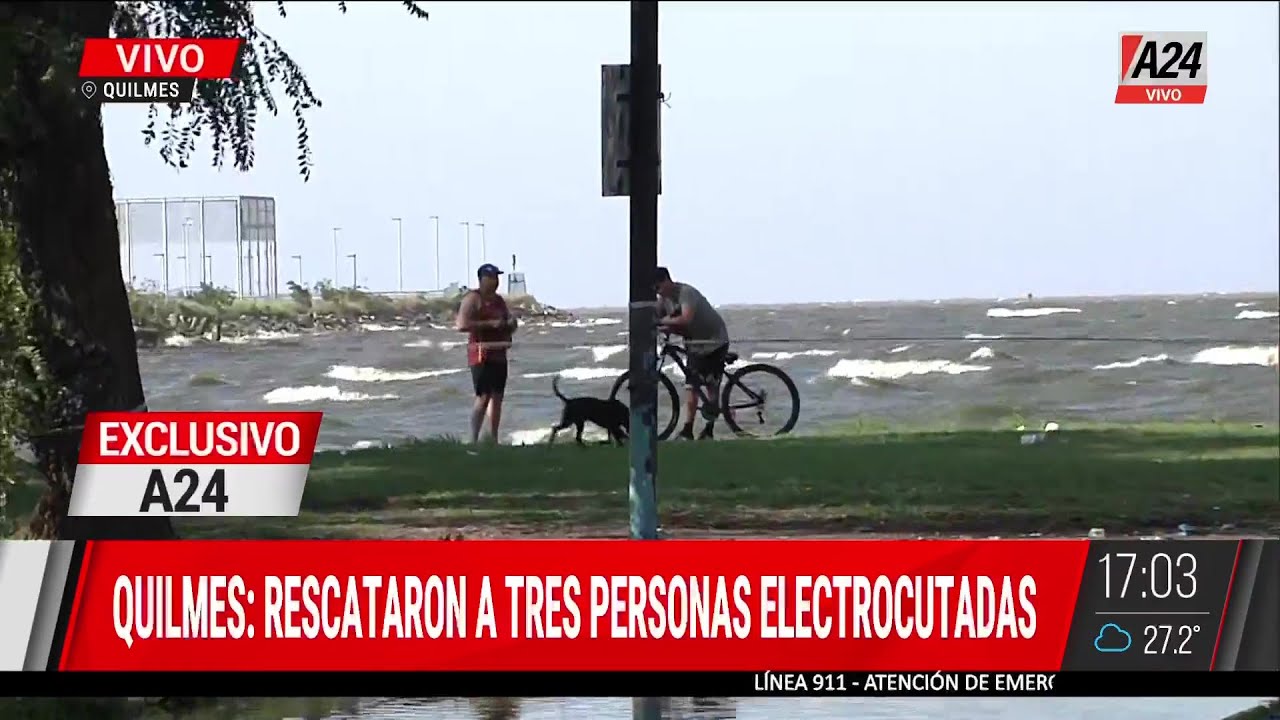 🔴QUILMES: RESCATARON A TRES PERSONAS ELECTROCUTADAS