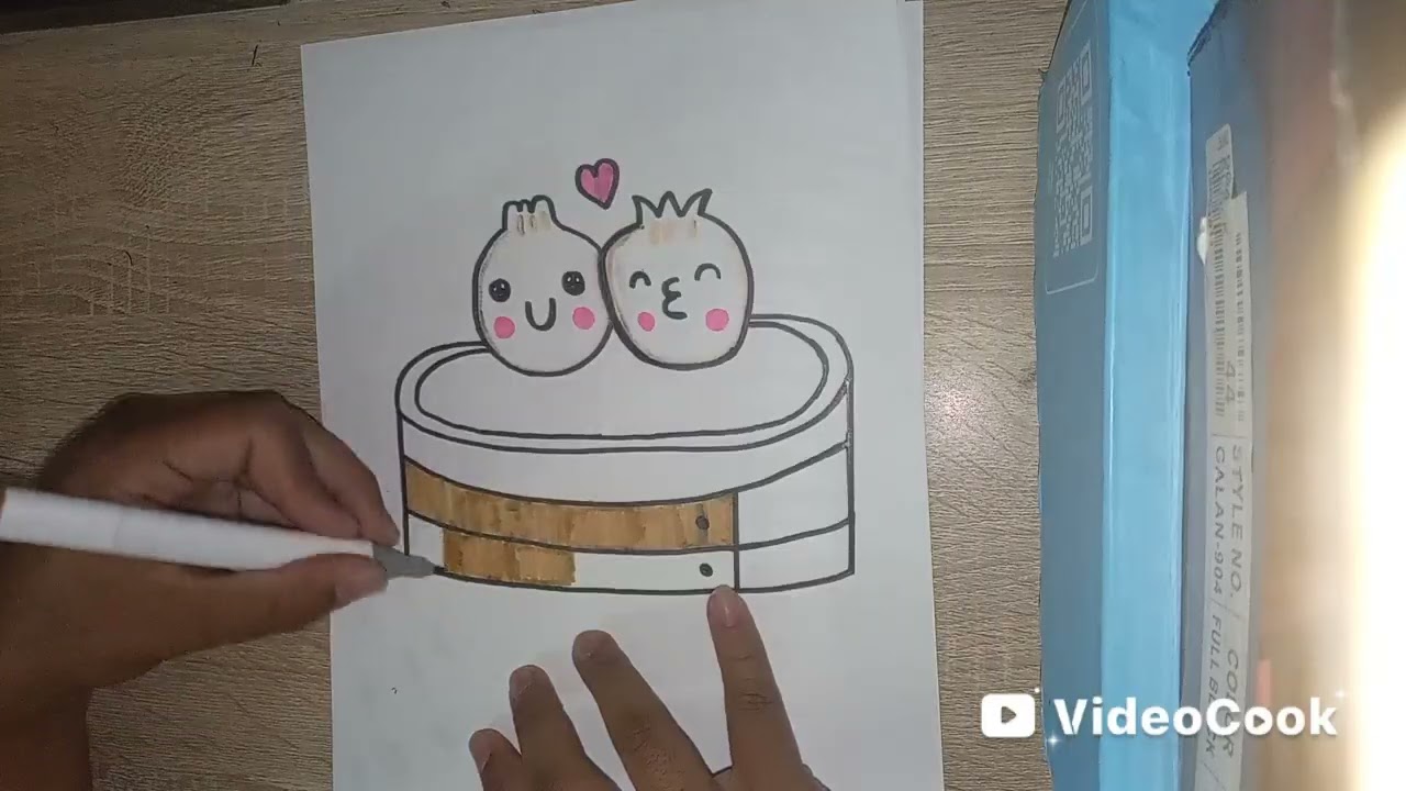 Para el día de hoy escogí dibujar unos dumplings en amor 