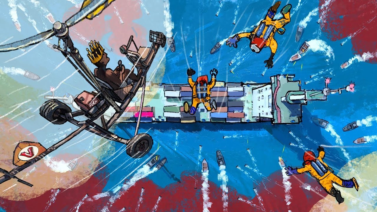 RUST: 100 NOOBS vs THE CARGO SHIP